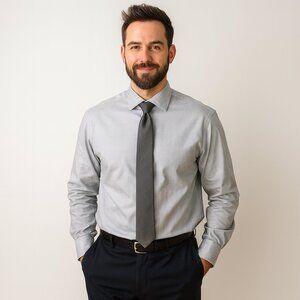 Grafton 1853 Blue Dress Shirt 32/33 Non Iron Wrinkle Free Classic Fit Business